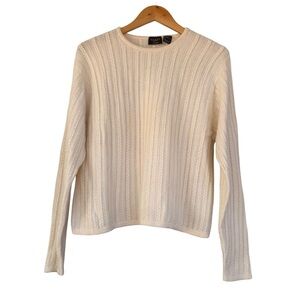 Forte’ Prive Cream Cashmere Pull On Cardigan SzL